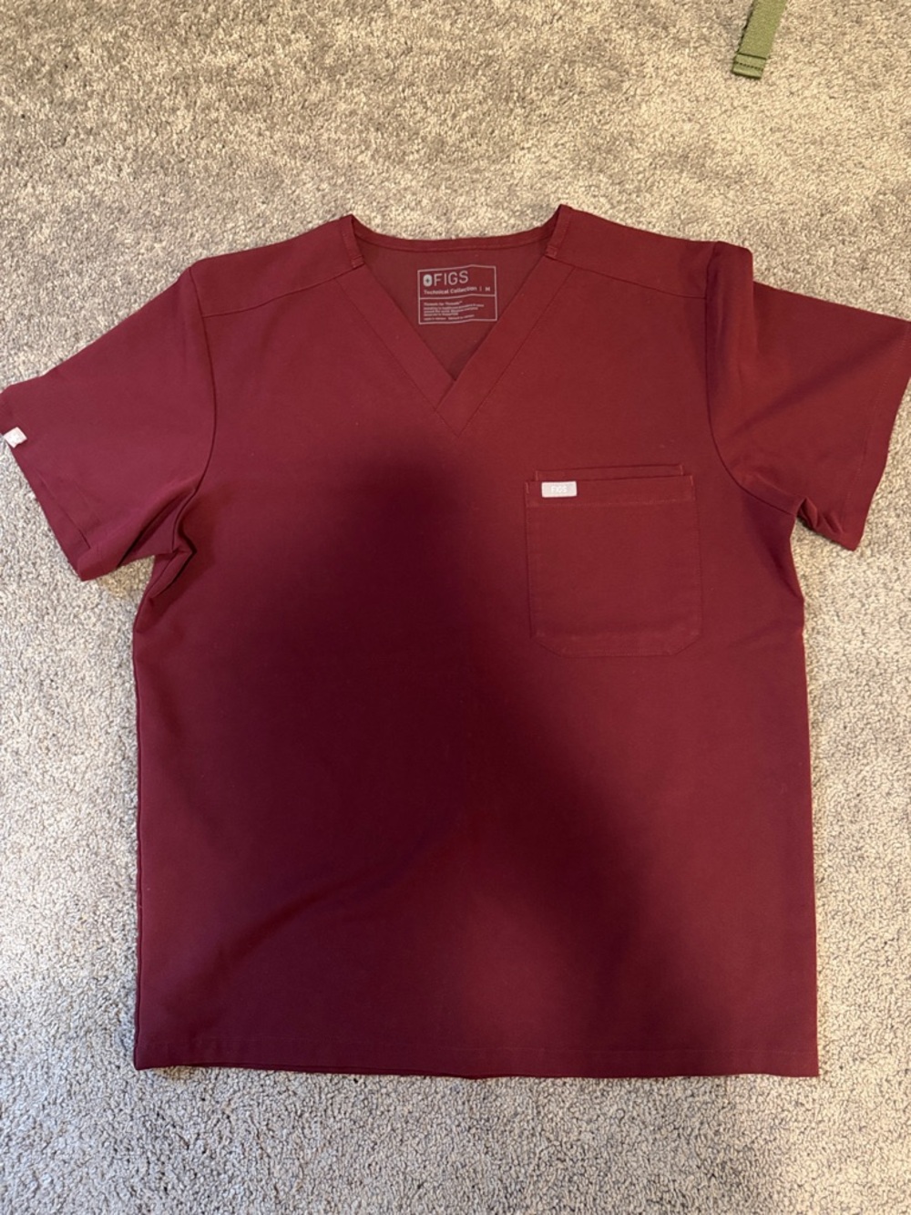Figs Burgundy Medical Scrub Top and Pants Set - Picture 2 of 7